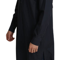 Black Long Caftan Cotton Men Casual  Shirt