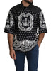 Black Bandana Print Silk Men Casual Shirt