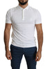 White Cotton Crown Logo Top Polo  T-shirt