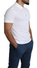 White Cotton Crown Logo Top Polo  T-shirt