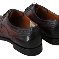 Bordeaux Leather Derby Formal Brogue Shoes