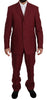 Two Piece 3 Button Bordeaux Linen Solid Suit