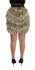 Gold Silver High Waist Fringe Mini  Skirt