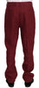 Two Piece 3 Button Bordeaux Linen Solid Suit