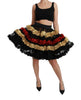 Multicolor Sheer Layered Ruffled Skirt