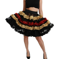 Multicolor Sheer Layered Ruffled Skirt