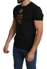 Black King Crown Patch Men Top Cotton  T-shirt