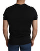 Black King Crown Patch Men Top Cotton  T-shirt