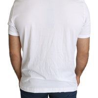 White Crown Embellished Men Top  Cotton T-shirt