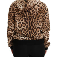 Brown Hooded Studded Ayers Leopard Sweater