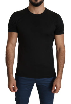 Black Round Neck Men Casual Top