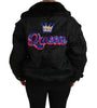 Black Queen Crown Sequined Bomber Jacket