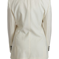 Wool Cream Single Breasted Coat Blazer Jacket