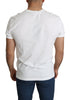 White Embossed Logo Print Cotton Jersey T-shirt