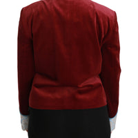 Red Velvet Baroque Crystal Blazer Jacket