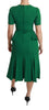 Green Heart Patch Mermaid Midi Viscose Dress