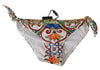 White Majolica Print Bottom Bikini Beachwear