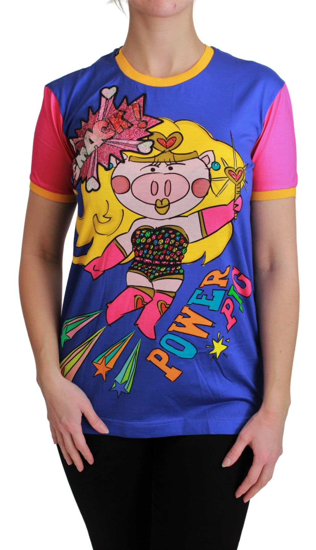 Purple PIG SUPERGIRL Top Cotton T-shirt