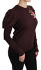 Maroon Floral Wool Pullover Sweater