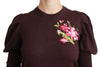 Maroon Floral Wool Pullover Sweater