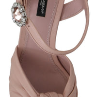 Pink Crystal Wedge Leather Sandals Shoes