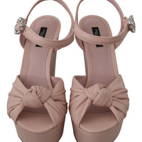 Pink Crystal Wedge Leather Sandals Shoes