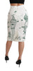 Green Fairy Tale Print Stretch White Skirt