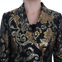 Black Gold Baroque Trench Coat Jacket