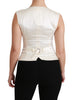 White Sleeveless Waistcoat Slim Silk Top Vest