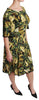 Green Pear Fruit Sheath A-line Stretch Dress