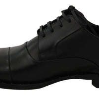 Black Leather Derby Formal Shoes