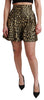 Black Gold High Waist Mini Cotton Shorts