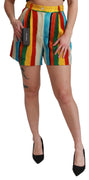 Multicolor Riga Pittorica Mini Shorts