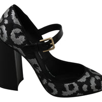 Black Mary Janes Jacquard Leather Shoes