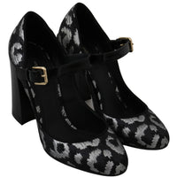 Black Mary Janes Jacquard Leather Shoes