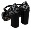 Black Mary Janes Jacquard Leather Shoes