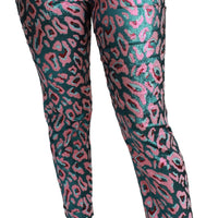 Multicolor Patterned Cropped High Waist Pants