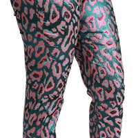 Multicolor Patterned Cropped High Waist Pants