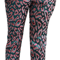 Multicolor Patterned Cropped High Waist Pants