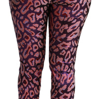 Multicolor Patterned Cropped High Waist Pants