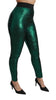 Green Jacquard High Waist Legging Stretch  Pants