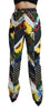 Multicolor Print High Waist Straight Pants