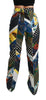 Multicolor Print High Waist Straight Pants