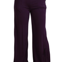 Purple Violet High Waist Wide Leg Trouser Pants