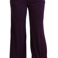 Purple Violet High Waist Wide Leg Trouser Pants