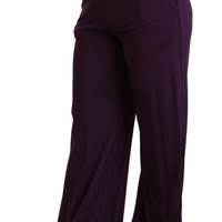 Purple Violet High Waist Wide Leg Trouser Pants