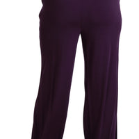 Purple Violet High Waist Wide Leg Trouser Pants