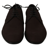 Brown Suede Leather Dress Derby Formal Shoes