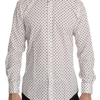 Black Polka Dot MARTINI White Cotton Shirt