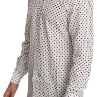 Black Polka Dot MARTINI White Cotton Shirt